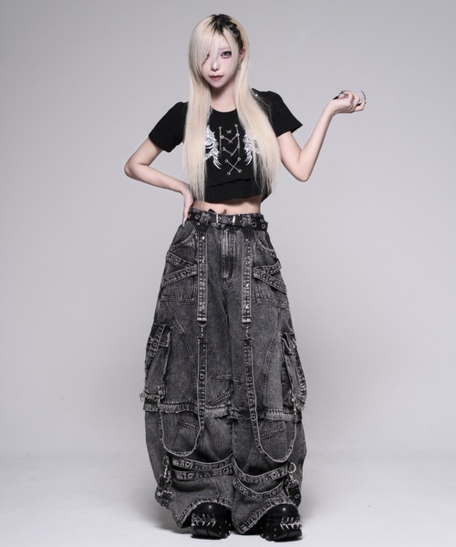 REFLEM(レフレム)の「『REFLEM/レフレム』テレコレイヤードクロップトップス(Tシャツ/カットソー・レディース・ブラック/グレー・M/L)」の8枚目の写真