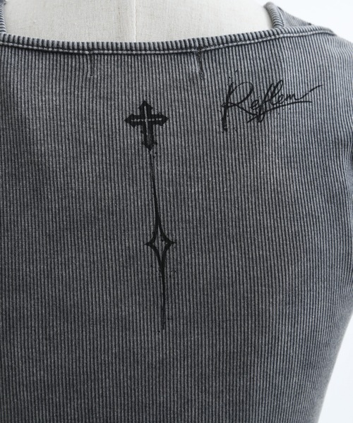 REFLEM(レフレム)の「『REFLEM/レフレム』テレコレイヤードクロップトップス(Tシャツ/カットソー・レディース・ブラック/グレー・M/L)」の14枚目の写真