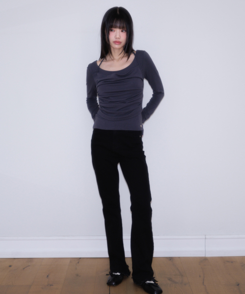 ROSEFRANTZ（ロゼフランツ）の「Drape Layered Halter Long Sleeve [Charcoal]（Tシャツ/カットソー・レディース・チャコールグレー・OS）」の16枚目の写真