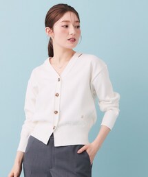 index | ラメリリースリットVネックカーディガン【洗濯機OK】(カーディガン/ボレロ)