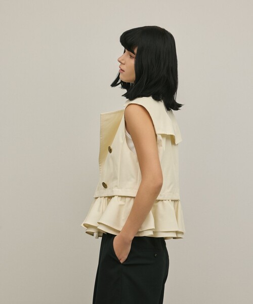 Diagram（ダイアグラム）の「ペプラムトレンチベスト（ベスト・レディース・キナリ/ベージュ・36/38）」の4枚目の写真