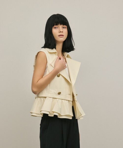 Diagram（ダイアグラム）の「ペプラムトレンチベスト（ベスト・レディース・キナリ/ベージュ・36/38）」の5枚目の写真