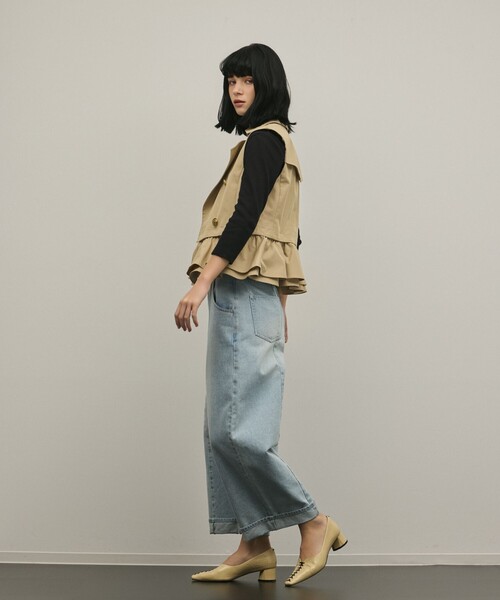 Diagram（ダイアグラム）の「ペプラムトレンチベスト（ベスト・レディース・キナリ/ベージュ・36/38）」の13枚目の写真