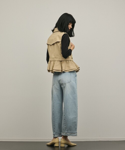 Diagram（ダイアグラム）の「ペプラムトレンチベスト（ベスト・レディース・キナリ/ベージュ・36/38）」の14枚目の写真