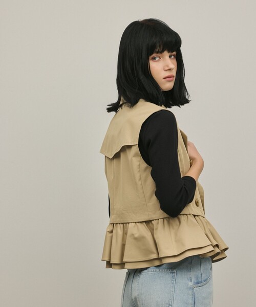 Diagram（ダイアグラム）の「ペプラムトレンチベスト（ベスト・レディース・キナリ/ベージュ・36/38）」の18枚目の写真