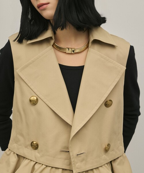 Diagram（ダイアグラム）の「ペプラムトレンチベスト（ベスト・レディース・キナリ/ベージュ・36/38）」の20枚目の写真