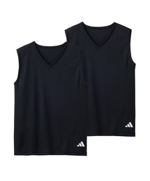 adidas（アディダス）の「adidas アディダス Vネックスリーブレス ワンポイントロゴ 2枚組 メッシュタイプ（インナーウェア/肌着）」