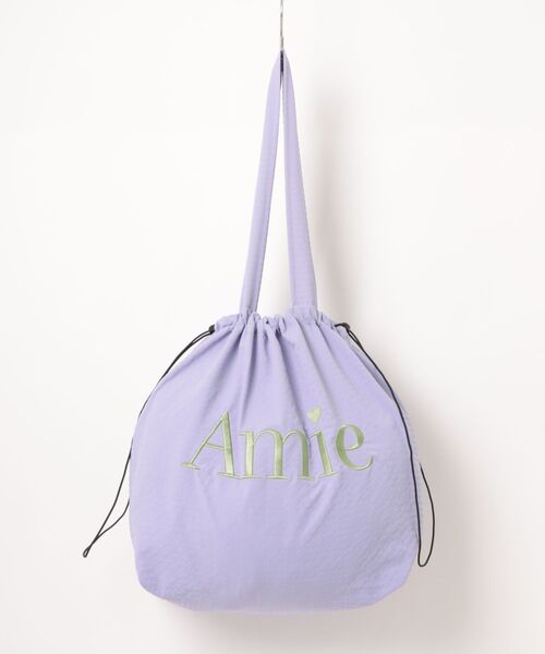 and it_(アンドイット)の「巾着ロゴ刺繍トートバッグ(トートバッグ・レディース・パープル/グリーン/アイボリー/ブラック/グレー・FREE)」の5枚目の写真