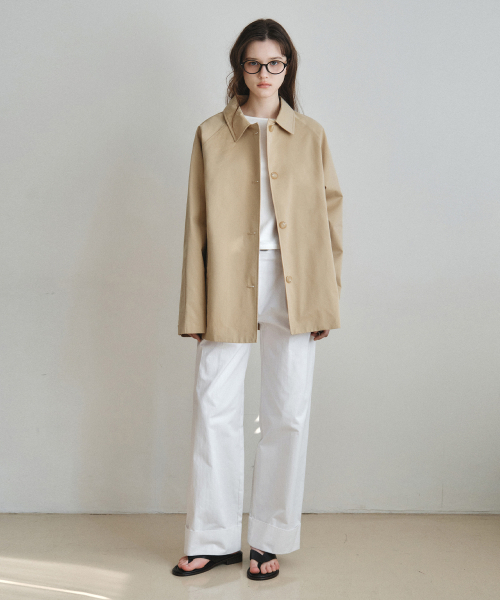 WEDNESDAYOASISFORWOMEN（ウェンズデー オアシス フォー ウーマン）の「[アトリエエディション] ハーフコットントレンチコート_BEIGE(W26OT02)（その他アウター・レディース・ベージュ・SMALL/MEDIUM）」の5枚目の写真