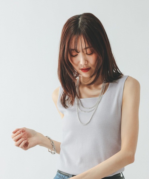 GLOBAL WORK（グローバルワーク）の「Beauteeラメタンク/636759（タンクトップ・レディース・ライトグレー/ブラック/ベージュ/ブラウン・SMALL/XX-LARGE/X-LARGE/LARGE/MEDIUM/X-SMALL）」の2枚目の写真