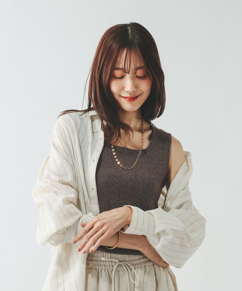 GLOBAL WORK（グローバルワーク）の「Beauteeラメタンク/636759（タンクトップ・レディース・ライトグレー/ブラック/ベージュ/ブラウン・SMALL/XX-LARGE/X-LARGE/LARGE/MEDIUM/X-SMALL）」の16枚目の写真