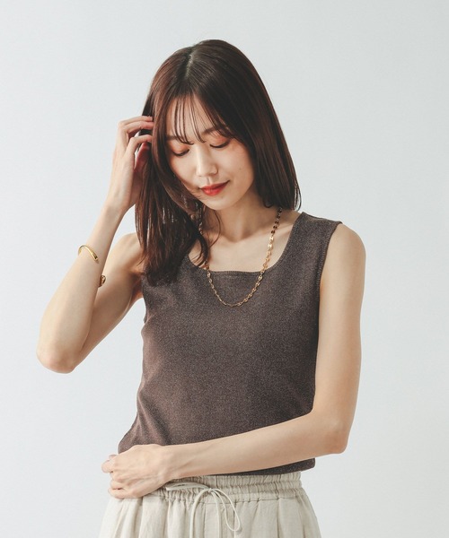 GLOBAL WORK（グローバルワーク）の「Beauteeラメタンク/636759（タンクトップ・レディース・ライトグレー/ブラック/ベージュ/ブラウン・SMALL/XX-LARGE/X-LARGE/LARGE/MEDIUM/X-SMALL）」の17枚目の写真