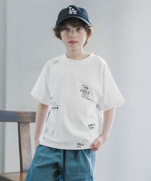 GLOBAL WORK（グローバルワーク）の「ヘビロッTEEプリント半袖/ 637854（Tシャツ/カットソー・キッズ・ブルー系1/グレー系その他5/アッシュグレー/ブルー/グレー系その他6/グレイッシュブルー/オレンジ/ブラック系2/ホワイト系2/ホワイト系1/ブラック系1/グリーン/ライトグレー・160cm/150cm/140cm/130cm）」の3枚目の写真