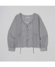Check frill tie blouse [FRSP05BL04]_Ivory