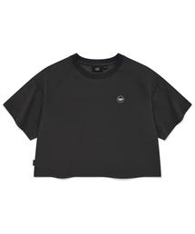 ウィメンズコンフォートストリングクロップTシャツチャコール