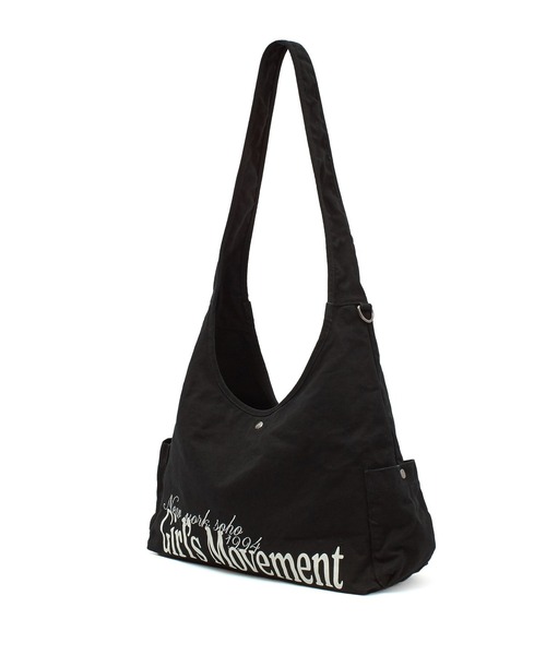 X-girl（エックスガール）の「SIDE POCKET HOBO BAG（ショルダーバッグ・レディース・ブラック/カモフラージュ/ネイビー・ONE SIZE）」の2枚目の写真