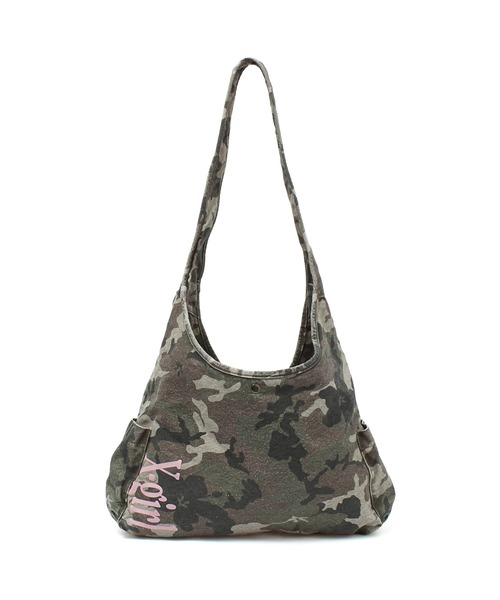 X-girl（エックスガール）の「SIDE POCKET HOBO BAG（ショルダーバッグ・レディース・ブラック/カモフラージュ/ネイビー・ONE SIZE）」の12枚目の写真