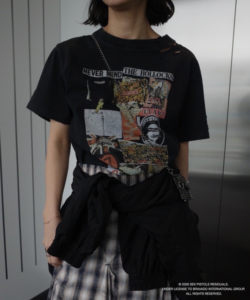 amerivintage カットソー Tシャツ 売り切れ品 新品 Sex Pistols DAMAGE OVERSIZE TEE（Tシャツ/カットソー）｜Ameri