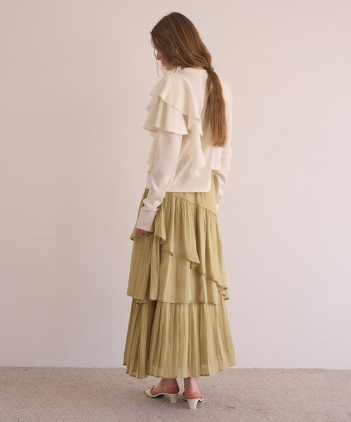 MIELI INVARIANT(ミエリインヴァリアント)の「Aurora Milky Way Tiered Skirt(スカート・レディース・ピンク/ライム/アイボリー/ブラック・FREE)」の11枚目の写真
