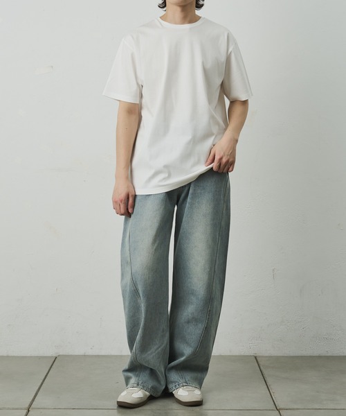 COLONY 2139(コロニートゥーワンスリーナイン)の「スマートクルーネック半袖Tシャツ(Tシャツ/カットソー・メンズ・ホワイト/ブラック/チャコールグレー・LARGE/MEDIUM/SMALL)」の6枚目の写真