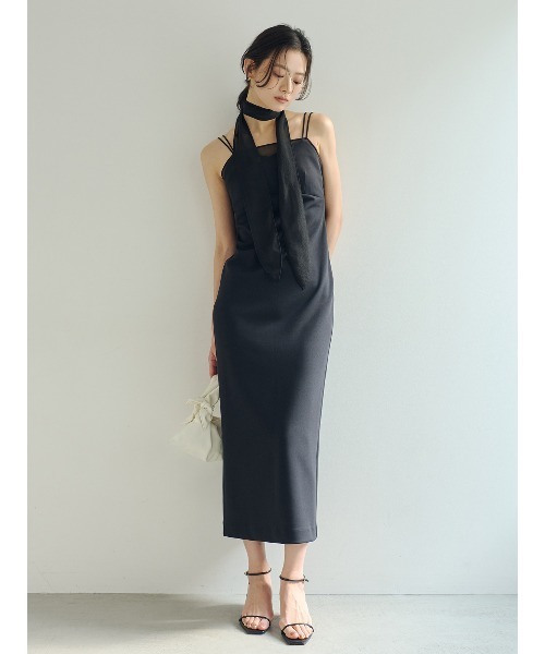 anuans（アニュアンス）の「シアーレイヤーキャミワンピース（ワンピース・レディース・ブラック/ホワイト系その他/カーキブラウン・SMALL/MEDIUM）」の4枚目の写真