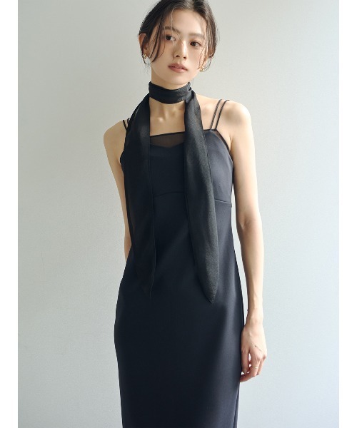 anuans（アニュアンス）の「シアーレイヤーキャミワンピース（ワンピース・レディース・ブラック/ホワイト系その他/カーキブラウン・SMALL/MEDIUM）」の6枚目の写真