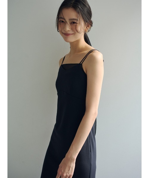 anuans（アニュアンス）の「シアーレイヤーキャミワンピース（ワンピース・レディース・ブラック/ホワイト系その他/カーキブラウン・SMALL/MEDIUM）」の9枚目の写真