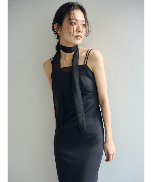 anuans（アニュアンス）の「シアーレイヤーキャミワンピース（ワンピース・レディース・ブラック/ホワイト系その他/カーキブラウン・SMALL/MEDIUM）」の7枚目の写真