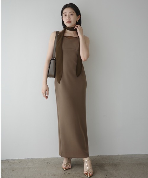 anuans（アニュアンス）の「シアーレイヤーキャミワンピース（ワンピース・レディース・ブラック/ホワイト系その他/カーキブラウン・SMALL/MEDIUM）」の18枚目の写真