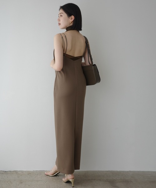 anuans（アニュアンス）の「シアーレイヤーキャミワンピース（ワンピース・レディース・ブラック/ホワイト系その他/カーキブラウン・SMALL/MEDIUM）」の19枚目の写真