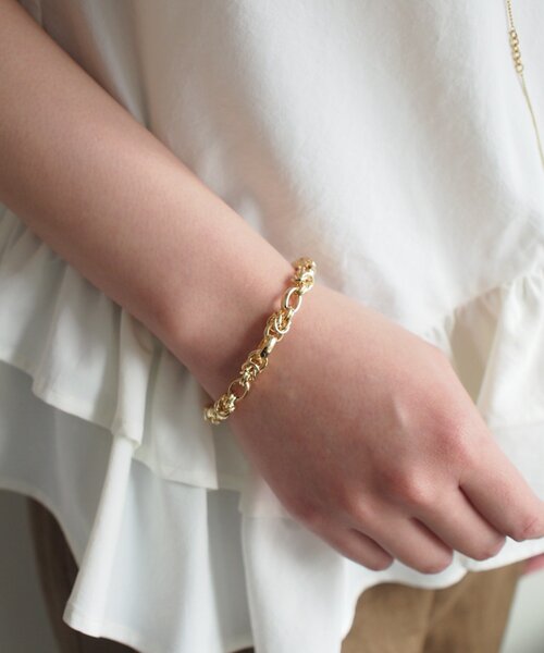 LOUNGEDRESS（ラウンジドレス）の「【GALENA/ガレナ】デザインチェーンブレス（ブレスレット・レディース・シルバー/ゴールド・FREE）」の4枚目の写真