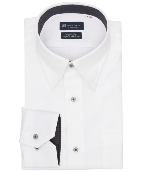 TOKYO SHIRTS(トウキョウシャツ)の「【超形態安定】形態安定ノンアイロン スナップダウン 長袖ビジネスワイシャツ(大きいサイズ・長いサイズ)(ビジネスシャツ・メンズ・ホワイト・首回り41cm-裄丈90cm/首回り42cm-裄丈90cm/首回り45cm-裄丈82cm/首回り45cm-裄丈90cm/首回り39cm-裄丈88cm/首回り43cm-裄丈90cm/首回り45cm-裄丈86cm/首回り47cm-裄丈86cm/首回り47cm-裄丈90cm)」の1枚目の写真