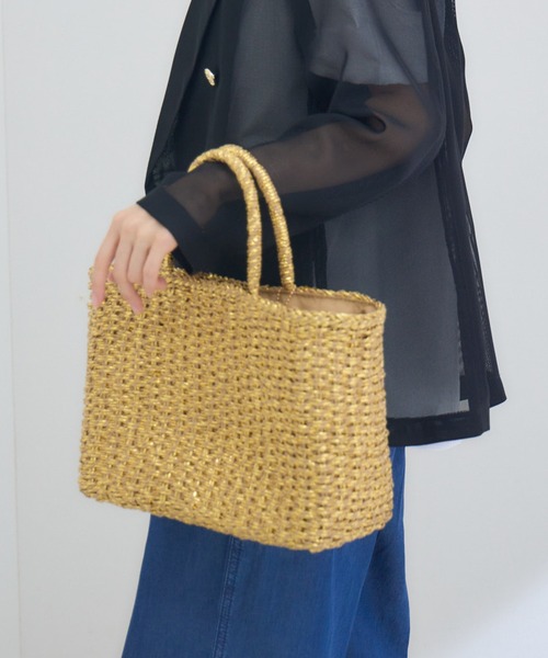 KATHARINE ROSS（キャサリンロス）の「【KATHARINE ROSS】【WEB限定】メタリック×ペーパートートバッグ（トートバッグ・レディース・ブラック/シルバー/ゴールド・MEDIUM）」の3枚目の写真