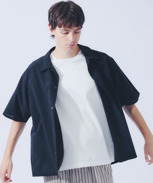 ABAHOUSE(アバハウス)の「【セットアップ対応】ドットエアー オープンカラーシャツ / オーバーサイズ(シャツ/ブラウス・メンズ・グレイッシュベージュ/ブラック/ネイビー・46/48)」の9枚目の写真