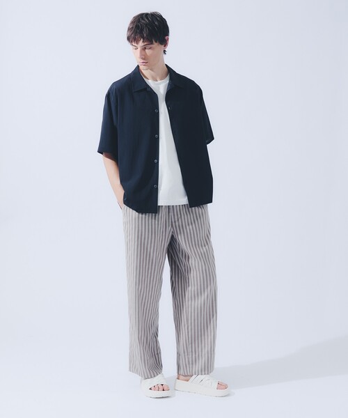 ABAHOUSE(アバハウス)の「【セットアップ対応】ドットエアー オープンカラーシャツ / オーバーサイズ(シャツ/ブラウス・メンズ・グレイッシュベージュ/ブラック/ネイビー・46/48)」の10枚目の写真