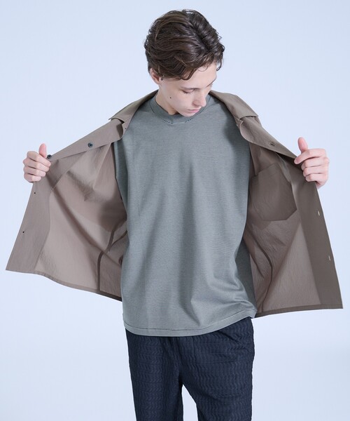 ABAHOUSE(アバハウス)の「【セットアップ対応】ドットエアー オープンカラーシャツ / オーバーサイズ(シャツ/ブラウス・メンズ・グレイッシュベージュ/ブラック/ネイビー・46/48)」の18枚目の写真
