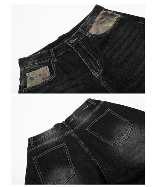 mushwear(マッシュウェア)の「カモフラージュ切替 デニムハーフパンツ(デニムパンツ・メンズ・ブラック/ブルー・LARGE/MEDIUM/X-LARGE/SMALL)」の10枚目の写真
