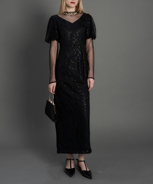 My shawty(マイシャウティー)の「kirari puff sleeve dress(ドレス・レディース・ネイビー/ライトベージュ/ブラック・MEDIUM/SMALL)」の16枚目の写真