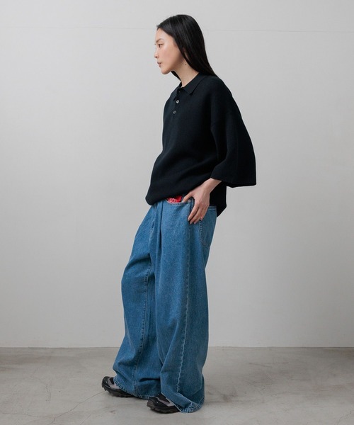 LOWRYS FARM(ローリーズファーム)の「【LFM(U)】スウェットライクニットポロSS 670536(Tシャツ/カットソー・メンズ・その他/レッド/ネイビー・FREE)」の19枚目の写真