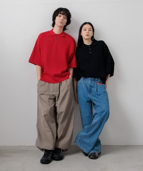 LOWRYS FARM(ローリーズファーム)の「【LFM(U)】スウェットライクニットポロSS 670536(Tシャツ/カットソー・メンズ・その他/レッド/ネイビー・FREE)」の12枚目の写真