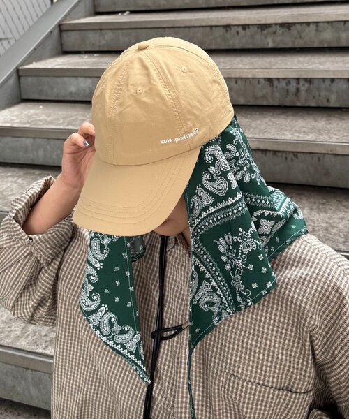 CIAOPANIC TYPY(チャオパニックティピー)の「【UNISEX】バンダナ付きナイロンロゴキャップ(キャップ・メンズ・ブラック/ベージュ/ネイビー/レッド・ONE SIZE)」の3枚目の写真