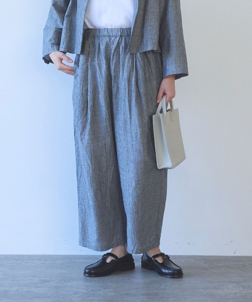 yuni（ユニ　）の「△L/C/Pe washer gum tuck pants（その他パンツ・レディース・ブラック/その他/ブラウン・FREE）」の2枚目の写真