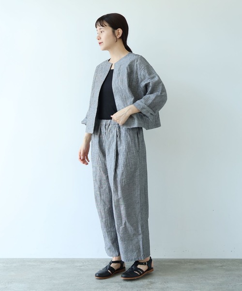 yuni（ユニ　）の「△L/C/Pe washer gum tuck pants（その他パンツ・レディース・ブラック/その他/ブラウン・FREE）」の6枚目の写真