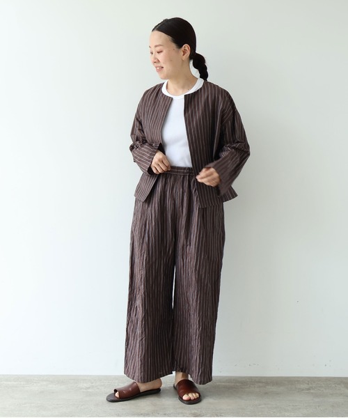 yuni（ユニ　）の「△L/C/Pe washer gum tuck pants（その他パンツ・レディース・ブラック/その他/ブラウン・FREE）」の18枚目の写真