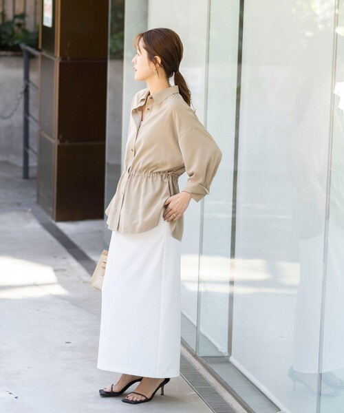 NOLLEY’S（ノーリーズ）の「《セットアップ対応》ウォッシャブルサンドウォッシュシャツ（シャツ/ブラウス・レディース・ベージュ/チャコールグレー・38）」の12枚目の写真