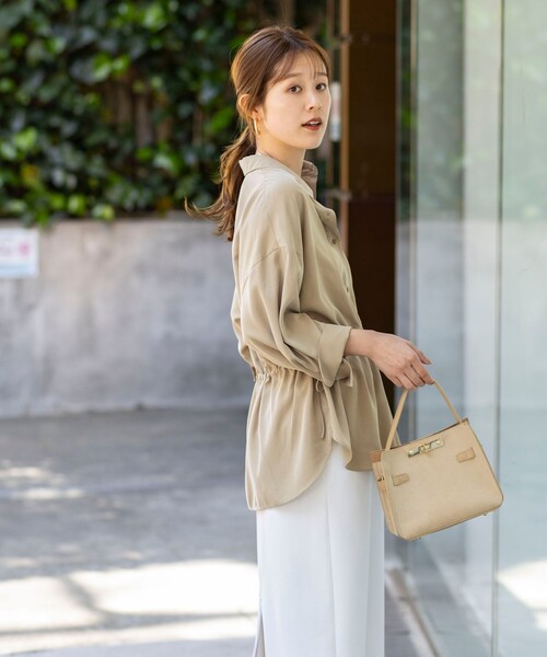 NOLLEY’S（ノーリーズ）の「《セットアップ対応》ウォッシャブルサンドウォッシュシャツ（シャツ/ブラウス・レディース・ベージュ/チャコールグレー・38）」の16枚目の写真