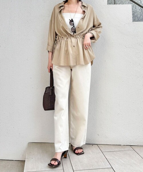 NOLLEY’S（ノーリーズ）の「《セットアップ対応》ウォッシャブルサンドウォッシュシャツ（シャツ/ブラウス・レディース・ベージュ/チャコールグレー・38）」の18枚目の写真