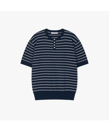 FLAWSROOM（フローズルーム）の「Stripe Henleyneck Cotton Knit 3Color（ニット/セーター）」