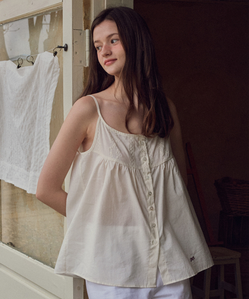 Pomona Lace sleeveless blouse_Cream(O25-BL02)