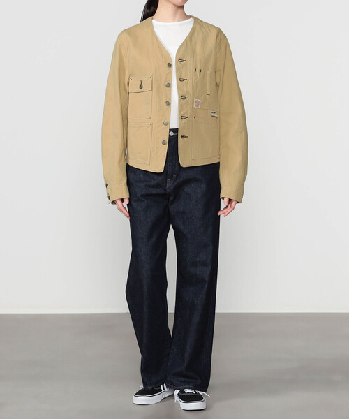 HEAD LIGHT(ヘッドライト)の「HEADLIGHT | ヘリンボーンツイル ワークジャケット WOMEN(カバーオール・レディース・ベージュ系その他・36)」の2枚目の写真